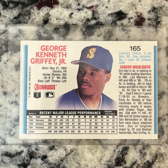 1991 Ultra Rare MINT Donruss Ken Griffey Jr. with no dot after INC ERROR. 😲 - Picture 2 of 7